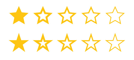 Star set icons. 5 stars. Customer feedback concept. vector illustration.