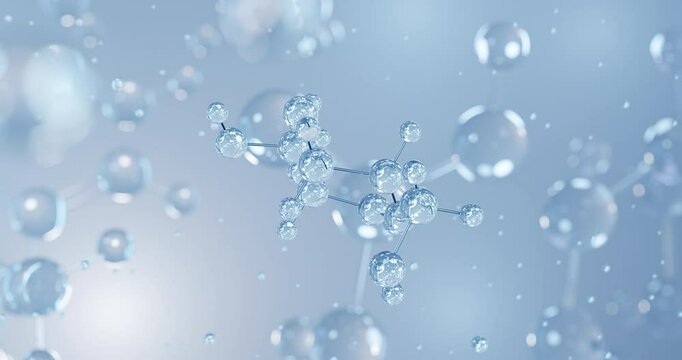 Gluconolactone, rotating 3D model of e575, seamless looped video