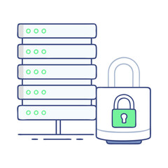 secure server icon, secure server vector illustration-simple illustration of secure server, perfect for secure server logos and icons