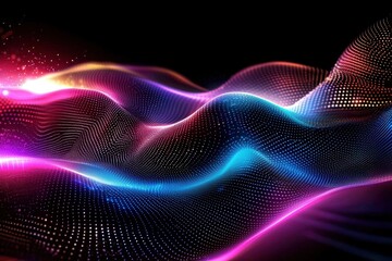 Obraz premium Digital Waves and Network System Illustration