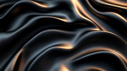 Fototapeta premium Luxurious dark fabric folds, abstract background, smooth texture, high quality, close up shot, possible use for fashion or design inspiration