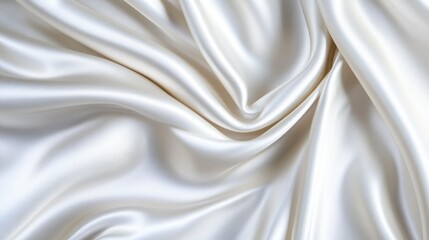 Obraz premium Smooth and Elegant White Satin Fabric with Soft and Luminous Texture
