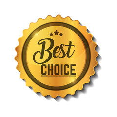 Best choice icon with golden badge for top rated selection