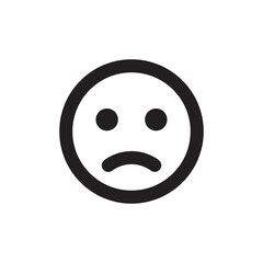 Fototapeta premium Sad face icon for negative feedback and dissatisfaction 