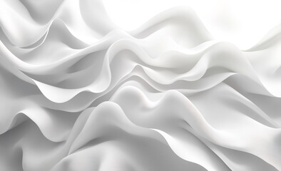 Fototapeta premium Abstract White Fabric Waves: A Serene Study in Texture and Light