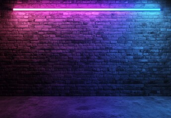 Neon light bar, brick wall, urban background, studio, event
