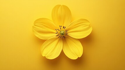 Fototapeta premium Fresh Yellow Flower on Empty Background for Creative Projects, Floral Designs, Social Media, and More with Bright Vibrancy and Simplicity