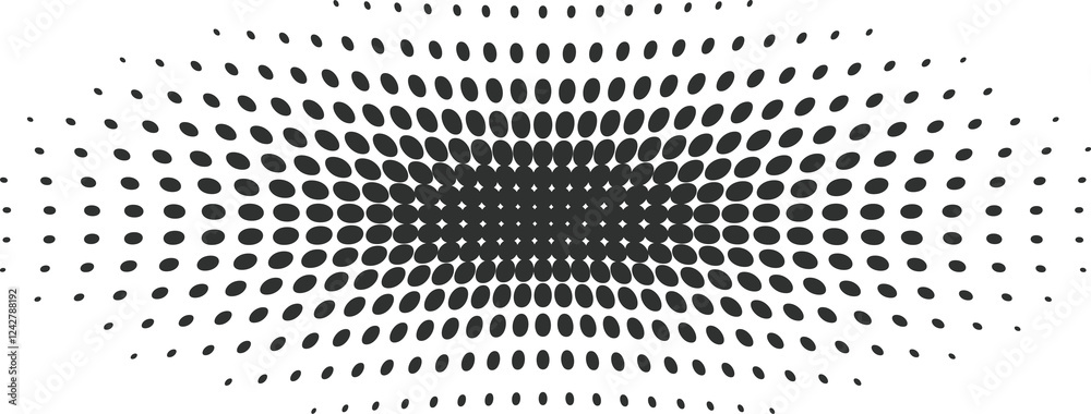 Poster dotted shape. abstract gradient wavy element. halftone geometric line with gradation texture. curved