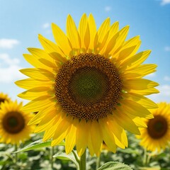 Naklejka premium sunflower of blue sky