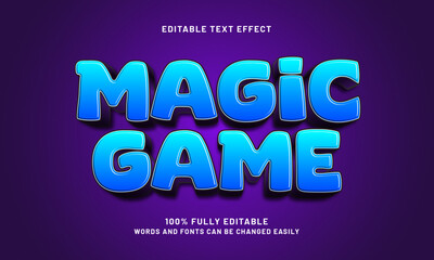 magic game editable text effect with a kids and play theme