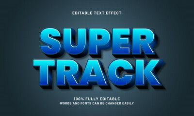 super track editable text effect with a sport and race theme