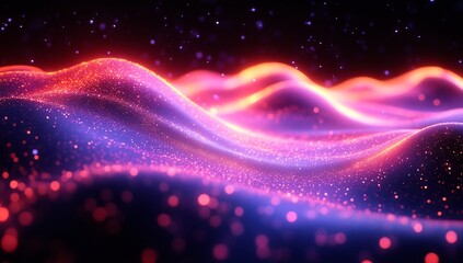 Obraz premium Glowing Nebula: Abstract Cosmic Landscape