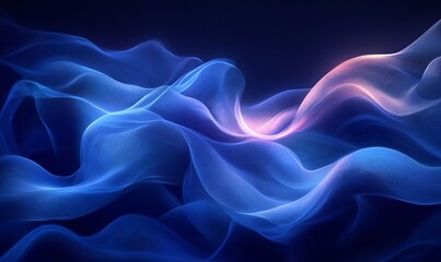 Obraz premium Abstract Blue Wave: A Serene Digital Art