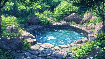 Serene Pond in a Sunlit Forest: A Tranquil Nature Escape