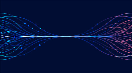 Ai technology. Concept of artificial intelligence. Blue and dots lines. Digital, communication, science, networks