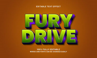 fury drive editable text effect with a sport and race theme