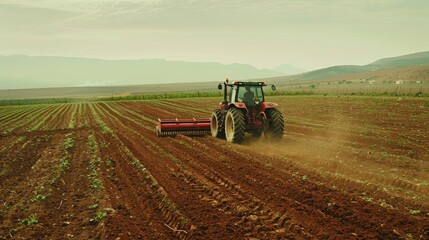 Obraz premium tractor on the field