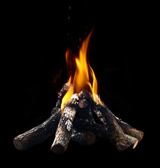 Bonfire on a black background