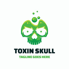 Toxin Skull Simple Mascot Logo