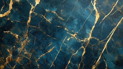 Teal Marble Background With Golden Veins