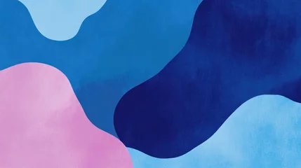 Gordijnen Abstract Blue Pink and Light Blue Wave Design © Penatic Studio