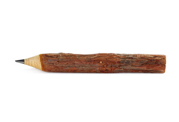 Macro of a bark covered pencil
