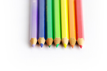 Fototapeta premium colored pencils on white background