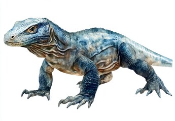 Obraz premium Komodo Dragon Portrait: A Close-Up View of This Powerful Reptile 