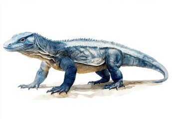 Obraz premium Komodo Dragon Portrait: A Close-Up View of This Powerful Reptile 