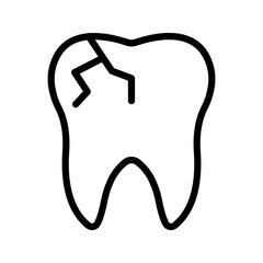 Cracked tooth icon color editable