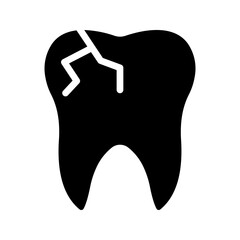 Cracked tooth icon color editable
