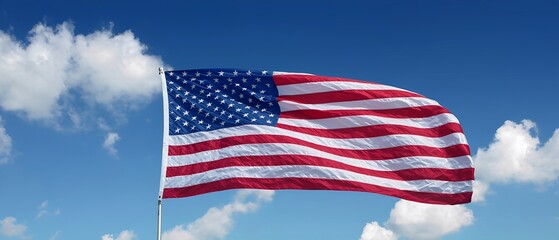 Obraz premium American flag waving in the wind