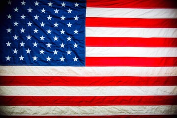 American flag on wooden background