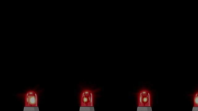 Warning alert symbolic red lights line motion design.
