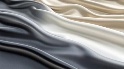 Fototapeta premium 3D rendering of fabric background with intricate textures and dynamic patterns. The soft, flowing fabric showcases depth and elegance, perfect for textile, design, and creative themes.