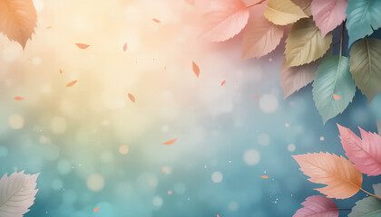 Colorful Leaves Frame with Ethereal Light