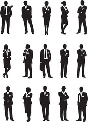 Business People Team Crowd Silhouette Businesspeople Group Human Resources Vector Illustration