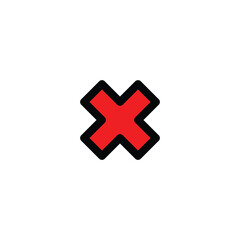Obraz premium red cross x vector icon. no wrong symbol. delete, vote sign. graphic design element on white background