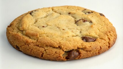 Warm cookie with golden brown edges and soft, chewy center, sweet treats, tasty indulgence
