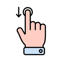 Hand Gesture Swipe Down Icon