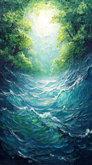 Tropical forest in the sea. Nature landscape.