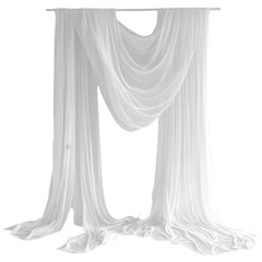 Elegant White Sheer Curtains Draped for Background