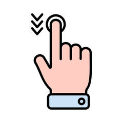 Hand Gesture Swipe Down Icon