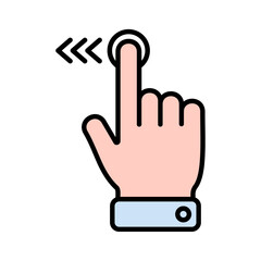 Hand Gesture Swipe Left Icon
