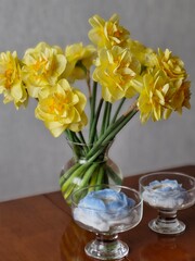 bouquet of yellow tulips