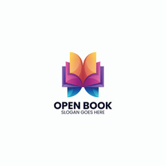 Open Book Gradient Colorful Logo