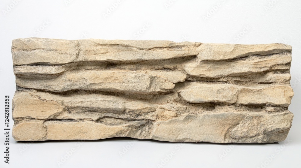 Poster artificial rock formation sample displayed on white background
