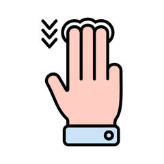 Hand Gesture Swipe Down Icon