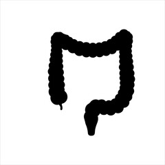 Large intestine silhouette vector icon sign symbol illustration design