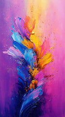 Abstract oil painting background. Colorful brushstrokes of paint.